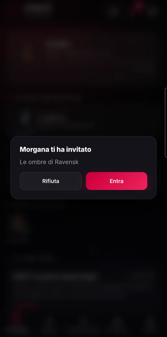 Il giocatore entra dall’invito e si trova nella lobby